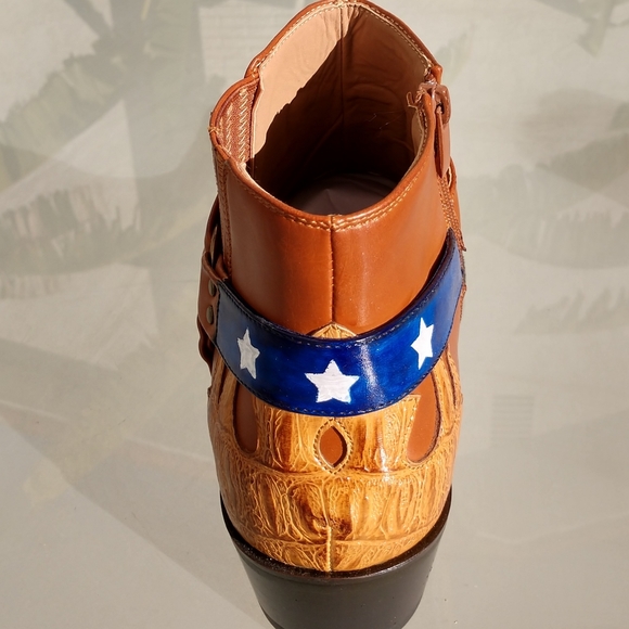American Flag painted cowboy/ankle/motorcycle boot - Picture 1 of 5